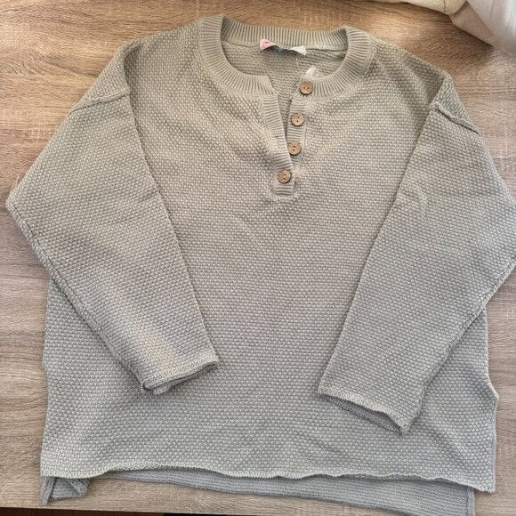 New Free People Hailee Sweater Set Small Grey Taupe 2 Piece Wide Leg Knit Lounge - Picture 5 of 8